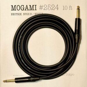 Mogami 2524 Black Guitar cable 10 ft with Neutrik NP2X-B and NP2X-B connectors