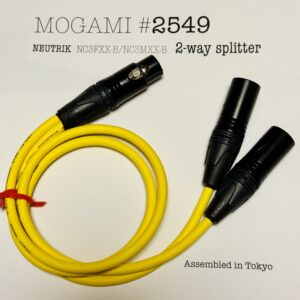 Mogami 2549 Yellow Parallel 2-Way splitter XLR cable with 2× Neutrik NC3MXX-B and 1× NC3FXX-B connectors