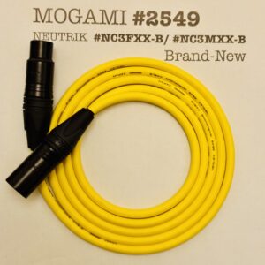 Mogami 2549 Yellow | Dual Conductor Cable - Neutrik XLR or TRS options | Assembled in Tokyo