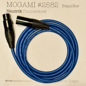 Mogami 2582 Blue XLR microphone cable with Neutrik NC3MXX-B and NC3FXX-B connectors