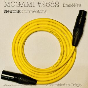Mogami 2582 Yellow XLR microphone cable with Neutrik NC3MXX-B and NC3FXX-B connectors