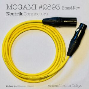 Mogami 2893 Yellow XLR microphone cable with Neutrik NC3MXX-B and NC3FXX-B connectors