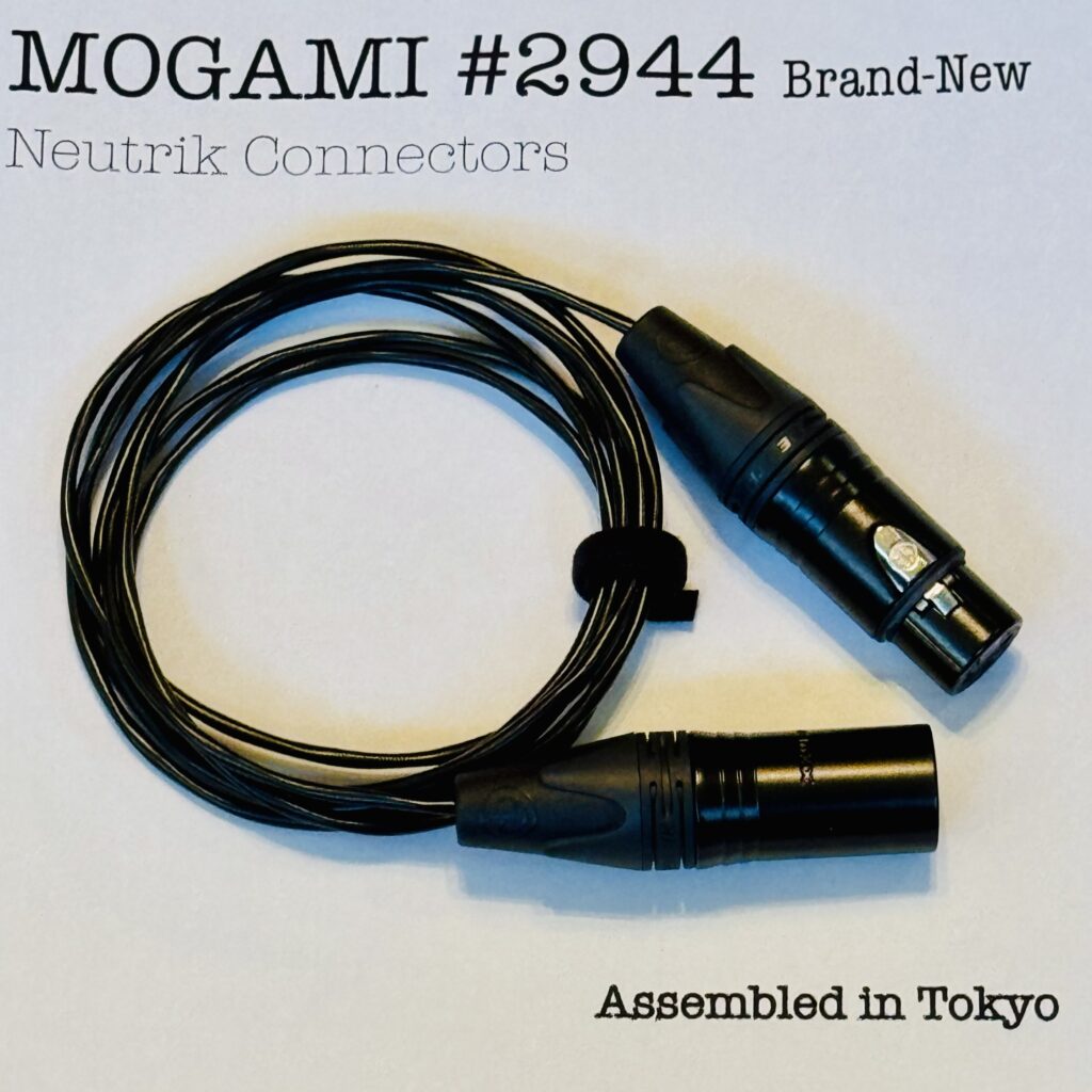Mogami 2944 Black XLR microphone cable with Neutrik NC3MXX-B and NC3FXX-B connectors