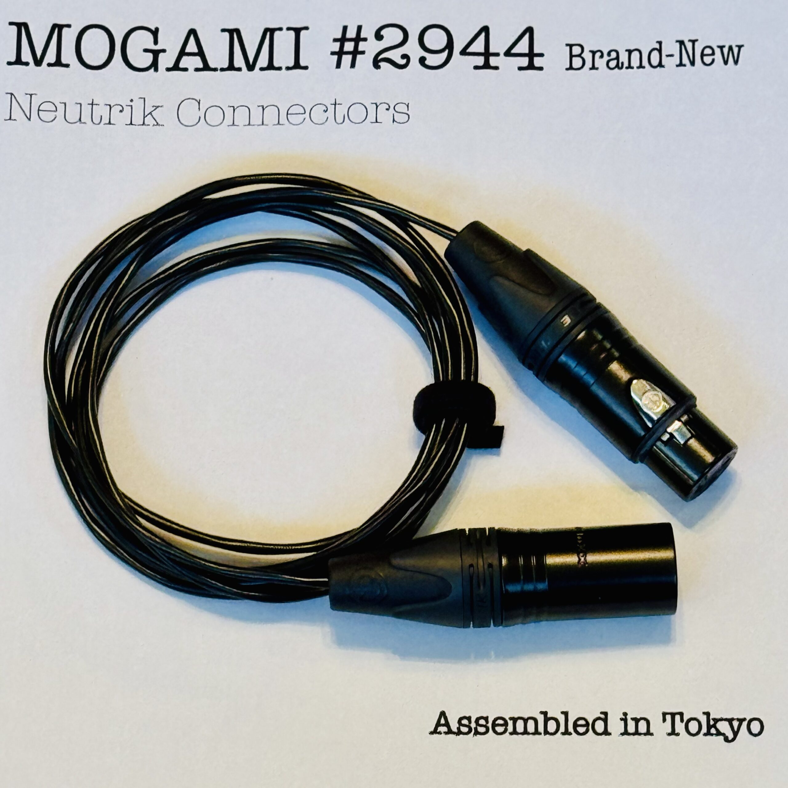Mogami 2944 Black XLR microphone cable with Neutrik NC3MXX-B and NC3FXX-B connectors
