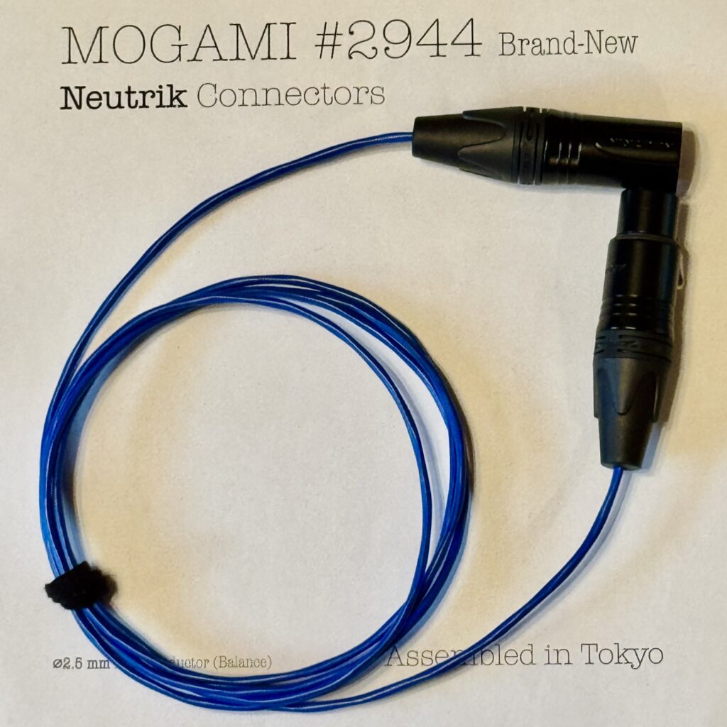Mogami 2944 Blue | 2-C Flexible Console Cable – Neutrik XLR or TRS – Assembled in Tokyo
