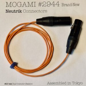 Mogami 2944 Orange XLR microphone cable with Neutrik NC3MXX-B and NC3FXX-B connectors