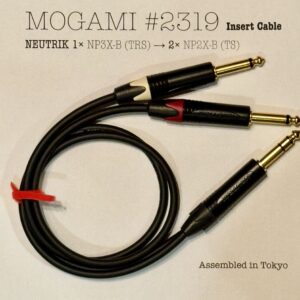 Mogami 2319 Black Insert cable with 1× 1/4 TRS NP2FX-B and 2× 1/4 TS Neutrik NPXX-B connectors