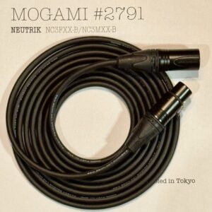 Mogami 2791 Black XLR microphone cable with Neutrik NC3MXX-B and NC3FXX-B connectors