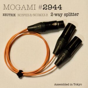 Mogami 2944 Orange Parallel 2-Way splitter XLR cable with 2× Neutrik NC3MXX-B and 1× NC3FXX-B connectors