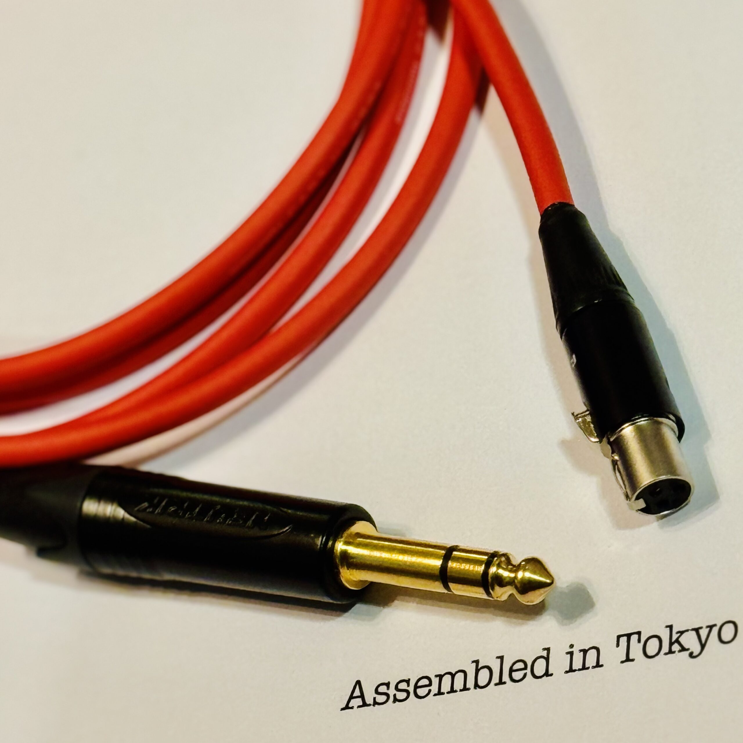 Mogami 2893 Red Replacement Headphone audio cables with RT3FC-B mini XLR F to 1/4 TRS connectors