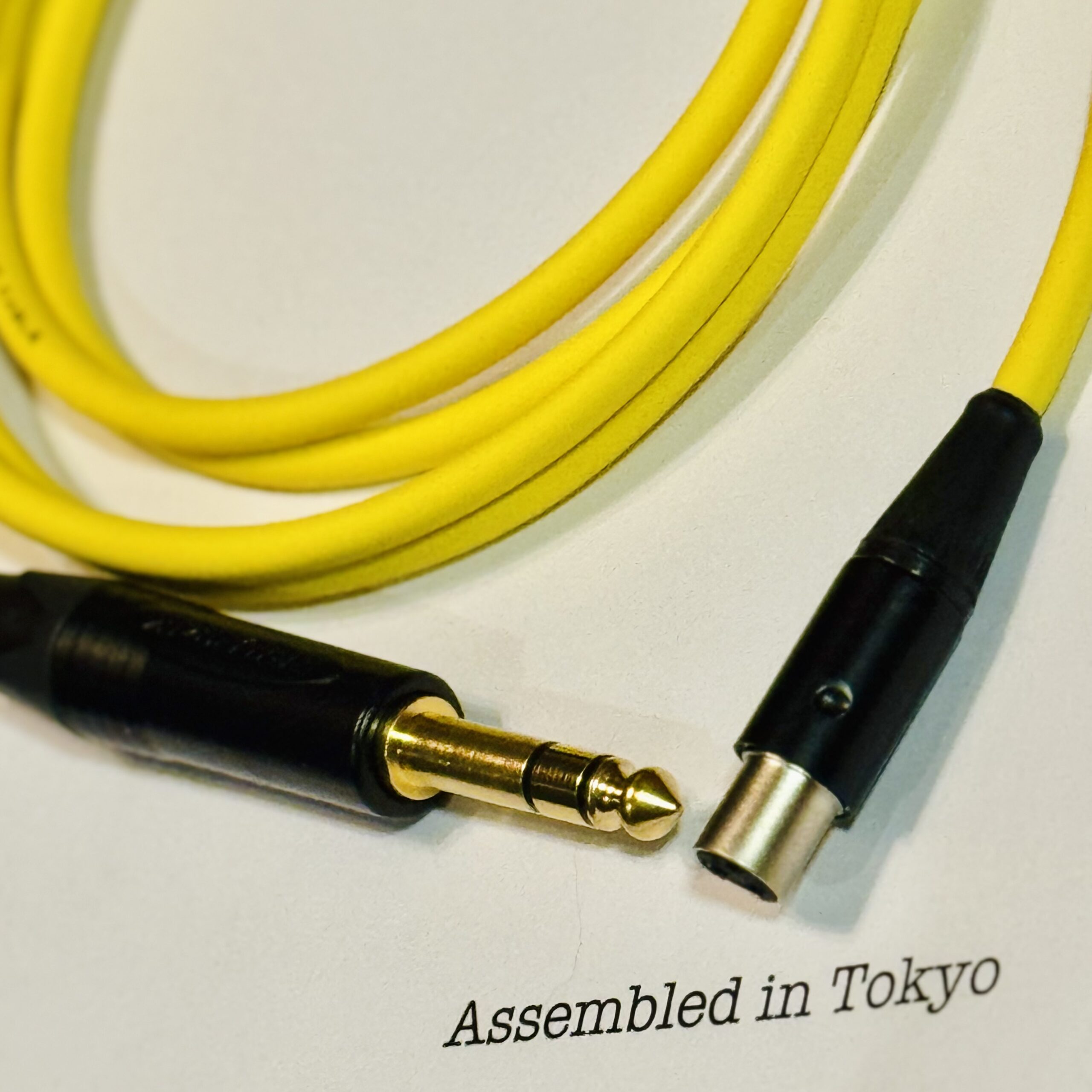Mogami 2893 Yellow Replacement Headphone audio cables with RT3FC-B mini XLR F to 1/4 TRS connectors