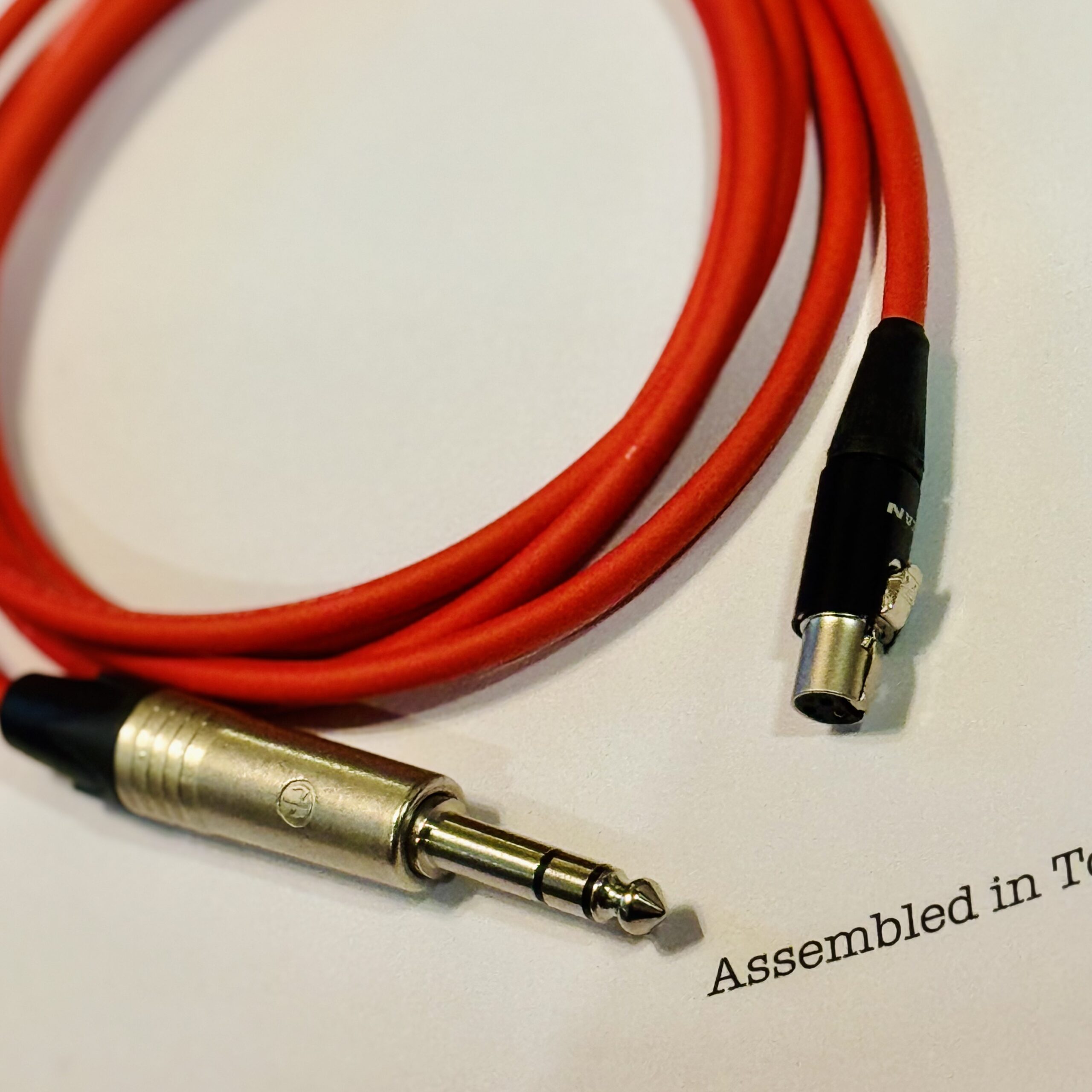 Mogami 2893 Red Replacement Headphone audio cables with RT3FC-B mini XLR F to 1/4 TRS connectors