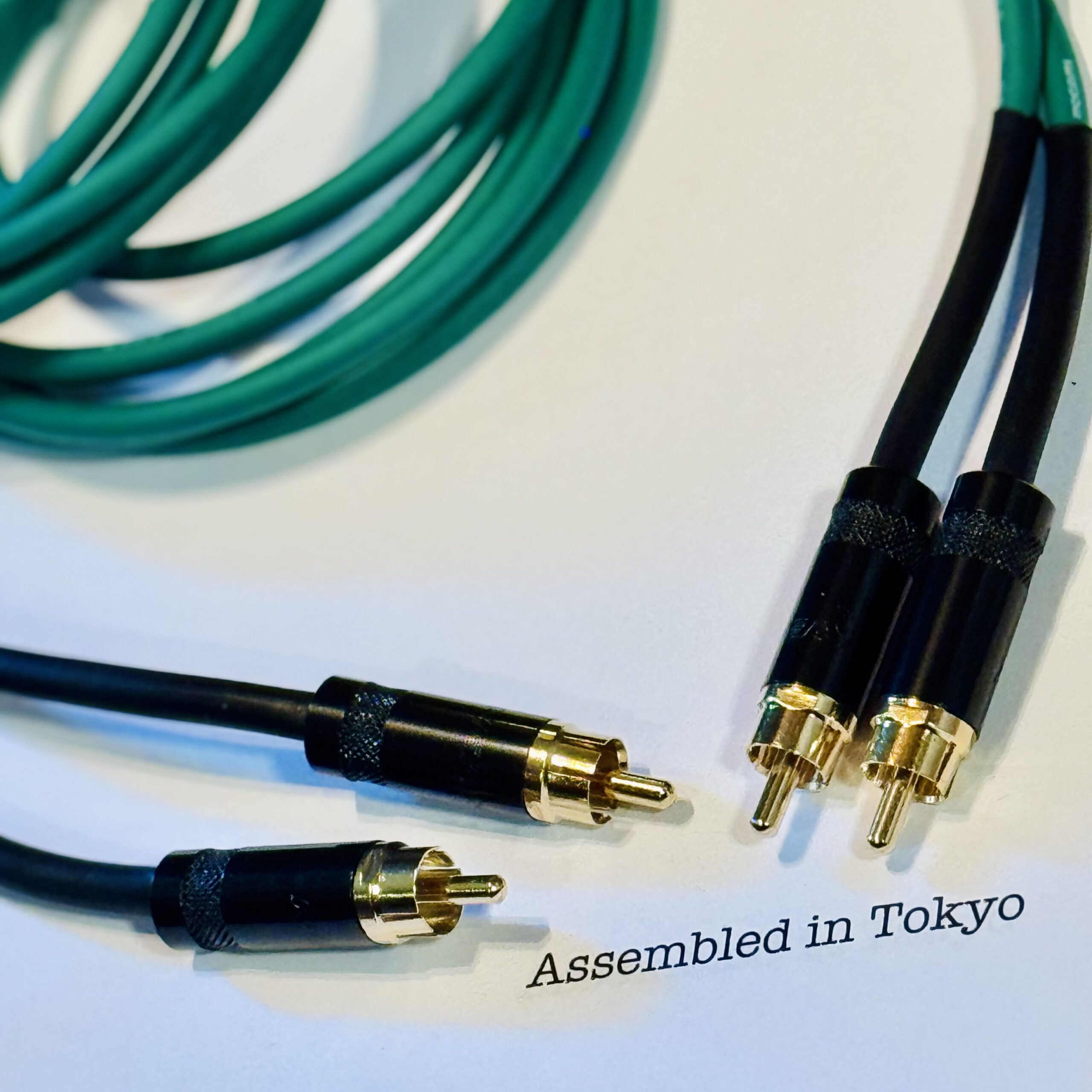 Mogami 2964 Green RCA audio cables with NYS352-BG RCA connectors