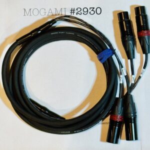 Mogami 2930 Black XLR 2-channel multi cable with Neutrik NC3MXX-B and NC3FXX-B connectors