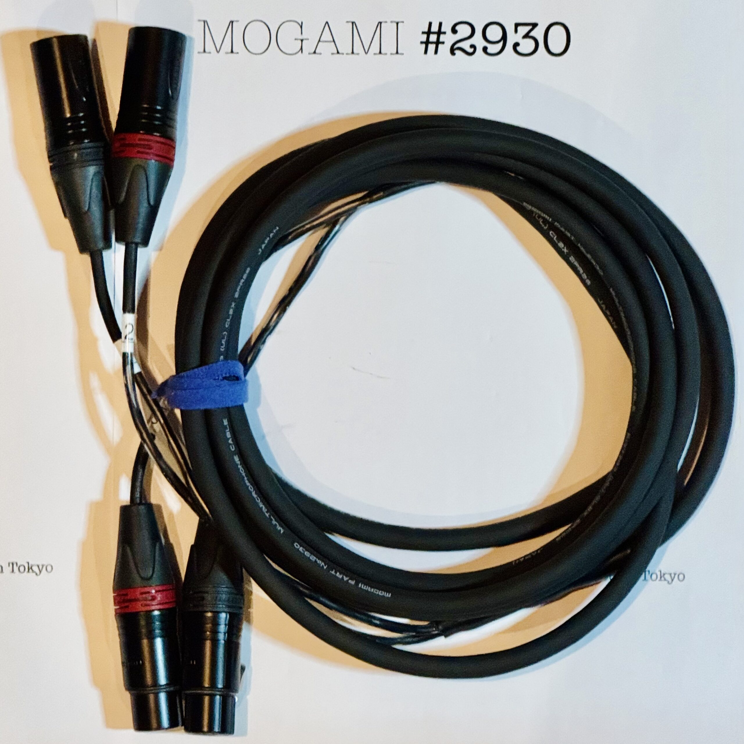 Mogami 2930 Black XLR 2-channel multi cable with Neutrik NC3MXX-B and NC3FXX-B connectors