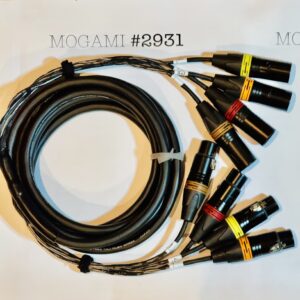 Mogami 2931 Black XLR 4-channel multi cable with Neutrik NC3MXX-B and NC3FXX-B connectors