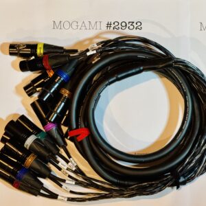 Mogami 2932 Black XLR 8-channel multi cable with Neutrik NC3MXX-B and NC3FXX-B connectors