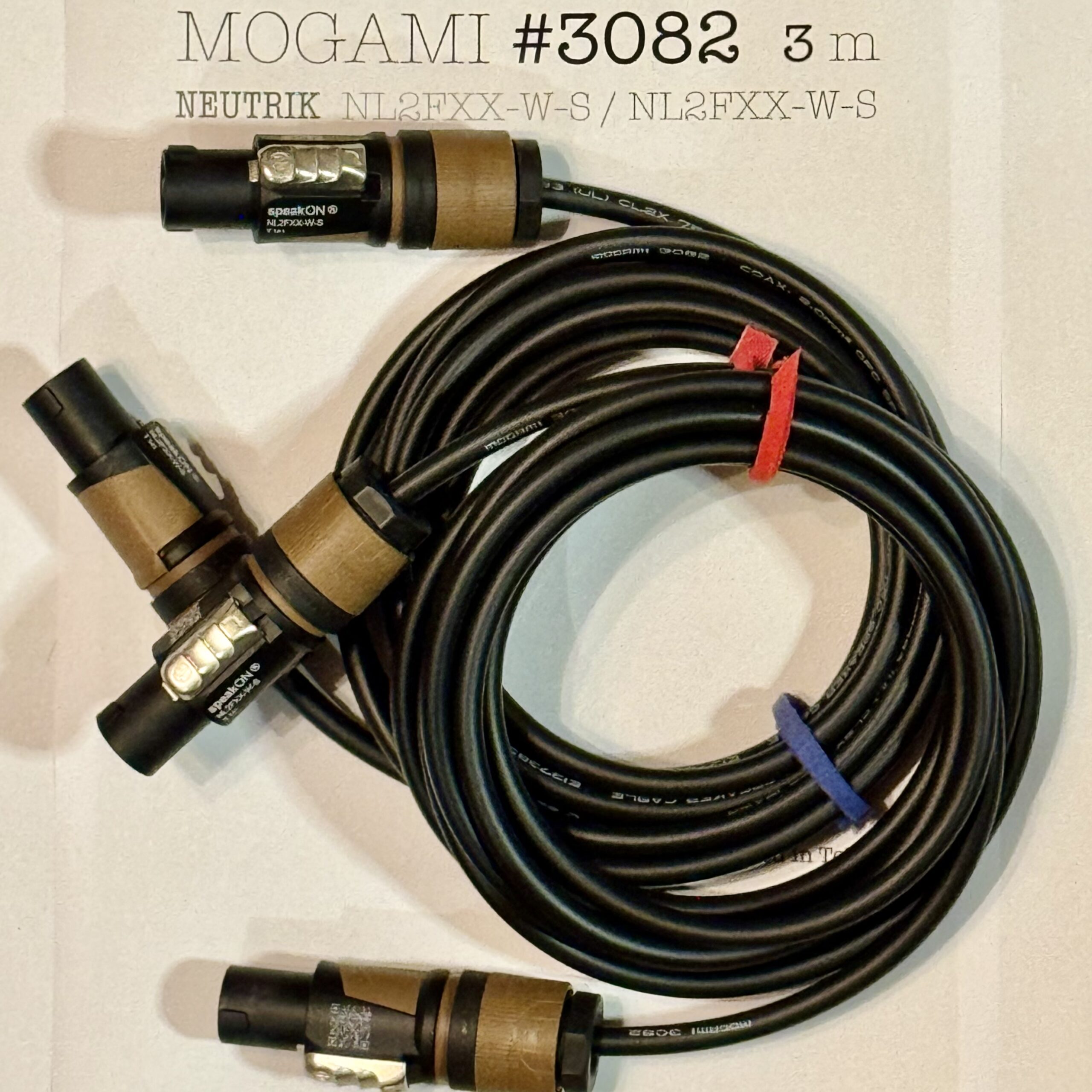 Mogami 3082 speakON Speaker Cable Pair 2-Pack Neutrik - Assembled in Tokyo - Image 4