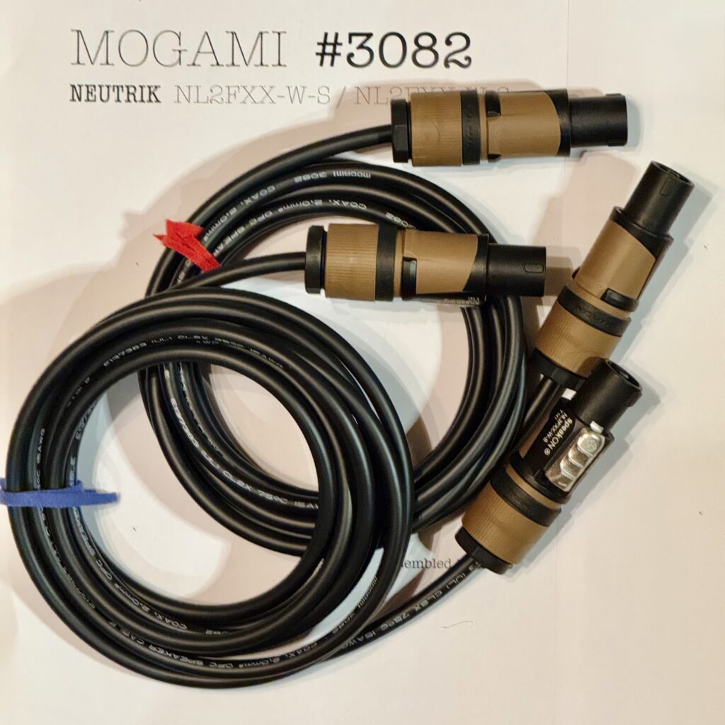 Mogami 3082 speakON Speaker Cable Pair 2-Pack Neutrik - Assembled in Tokyo